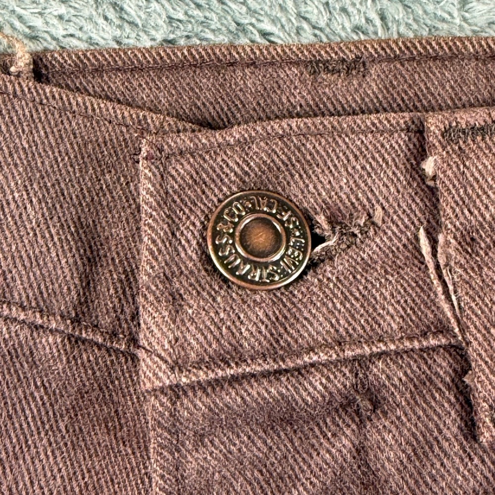 Vintage‎ Levis Brown High Waisted Flare Jeans 1970 24x26.5 Wide Leg Bell Bottom - Picture 6 of 16